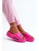 Dámske penové papuče na pevnej podrážke s medvedíkom Fuchsia Lamira Dámske penové papuče na pevnej podrážke s medvedíkom Fuchsia Lamira