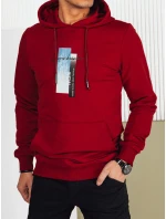 Pánska mikina s kapucňou bordová FashionStreet BX5728