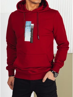 Pánska mikina s kapucňou bordová FashionStreet BX5728