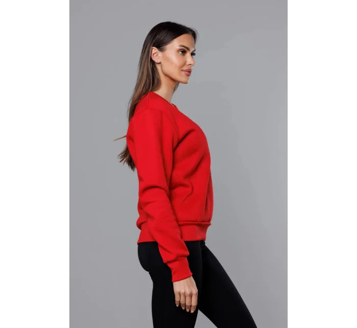 Červená dámska tepláková mikina so sťahovacími lemami (W01-18)