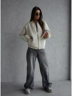 Béžová dámská zateplená mikina typu bomber model 20905710 - Moon Béžová dámská zateplená mikina typu bomber model 20905710 - Moon