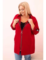 Dámská mikina s ozdobnými rukávy černá model 21259050 - K-Fashion