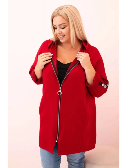 Dámská mikina s ozdobnými rukávy černá model 21259050 - K-Fashion