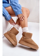 Skórzane Zamszowe Śniegowce Na Platformie Za Kostkę Camel Rianaella Skórzane Zamszowe Śniegowce Na Platformie Za Kostkę Camel Rianaella