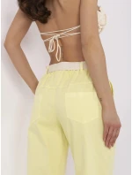 Kalhoty DHJ SP model 20969374 světle žluté - FPrice Kalhoty DHJ SP model 20969374 světle žluté - FPrice