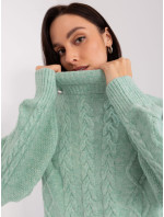 Dámsky káblový sveter s mätou