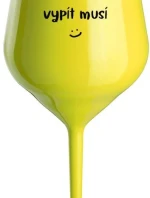 NĚKDO TO VYPÍT MUSÍ - žlutá nerozbitná sklenice na víno 470 ml