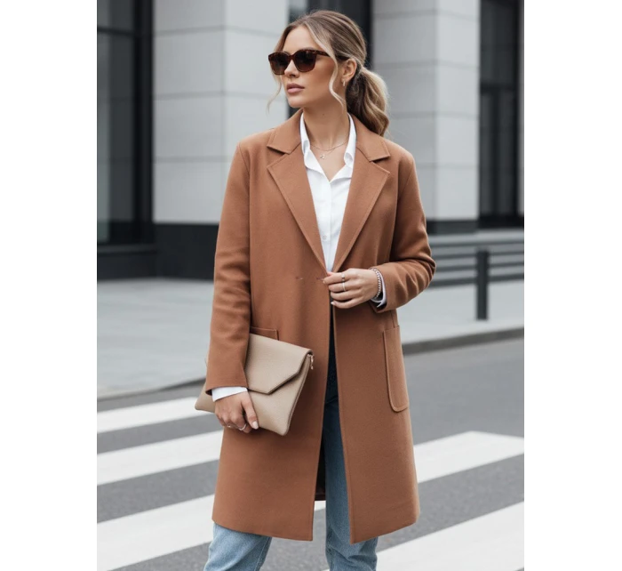 Dámský dlouhý velbloudí kabát oversize Dstreet model 21981928 - FashionStreet