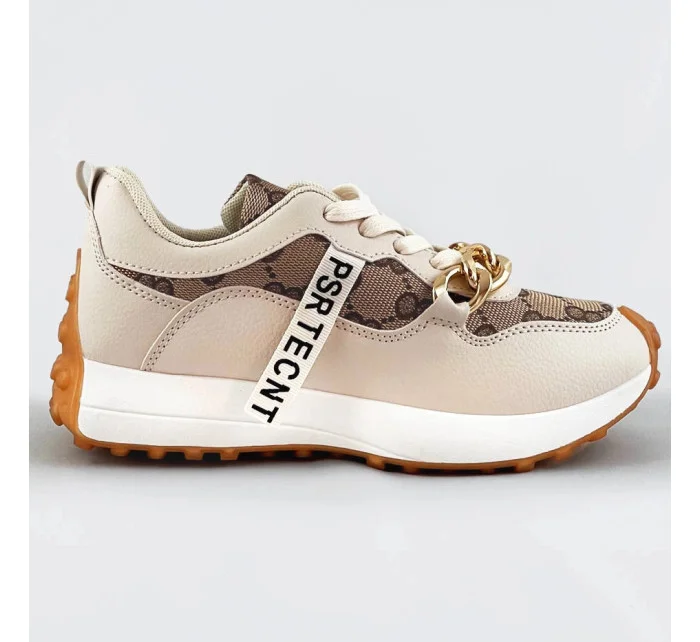 Béžové sportovní boty s řetízkem model 17221069