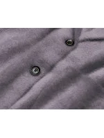 Krátký šedý vlněný přehoz přes oblečení typu alpaka model 18059145 - MADE IN ITALY