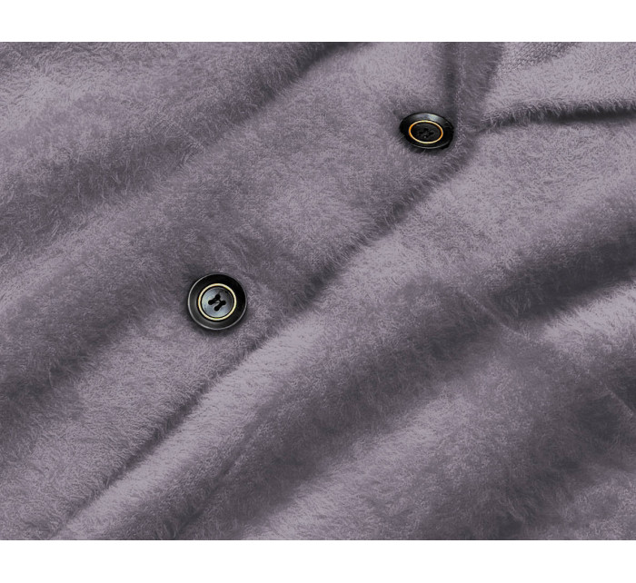 Krátky šedý vlnený prehoz cez oblečenie typu alpaka (7108-1)
