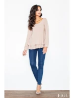 Dámska košeľa M415 beige - fígľov