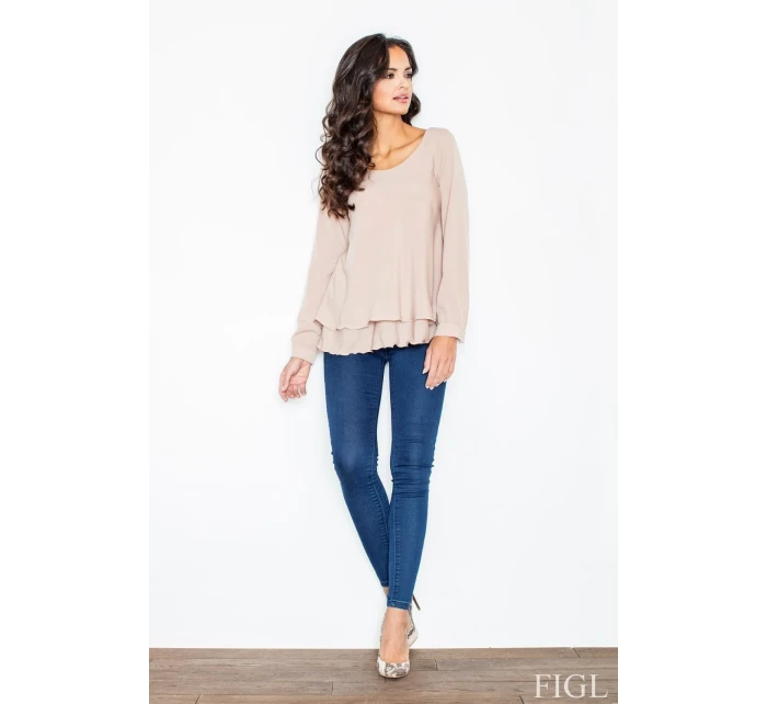 Dámska košeľa M415 beige - fígľov