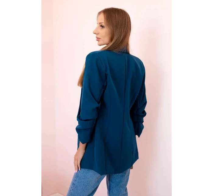 Bunda s klopami elegantná tmavá teal