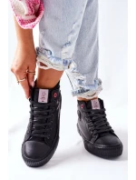 Trampki Damskie Cross Jeans Wysokie Czarne II2R4021 Trampki Damskie Cross Jeans Wysokie Czarne II2R4021