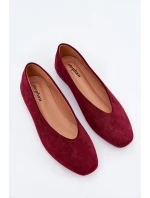 Klasyczne Baleriny Z Eko Zamszu Bordowe Osallin