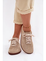 Kožené semišové dámské tenisky Barefoot Zazoo N1243 Béžové