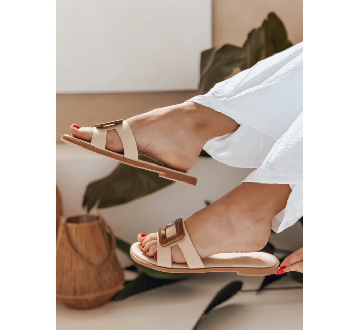 Dámske žabky GLAMSTEP beige FashionStreet ZY0929