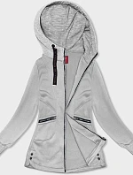 Dámsky sveter s kapucňou svetlosivý (AMG-312A)