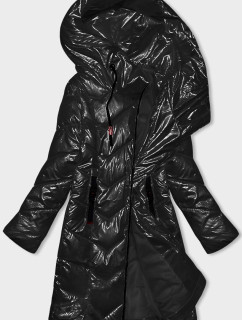Čierna metalická dámska priliehavá zimná bunda Rosse Line (7227)