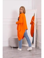 Oversize halenka s potiskem oranžová Oversize halenka s potiskem oranžová