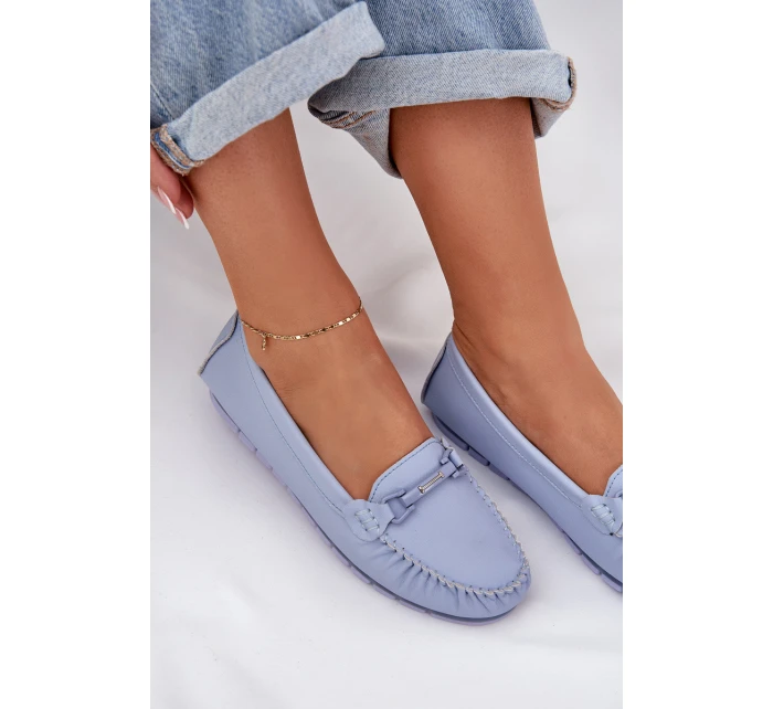 Ploché Kožené Mokasiny S Ozdobou model 21686056 Modré - S.Barski