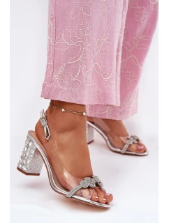 Průhledné Sandály Na Podpatku D&A model 21696646 Stříbrné - S.Barski