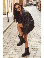 Ocieplane Botki Damskie Ze Złotą Klamrą Czarne Elanore Ocieplane Botki Damskie Ze Złotą Klamrą Czarne Elanore