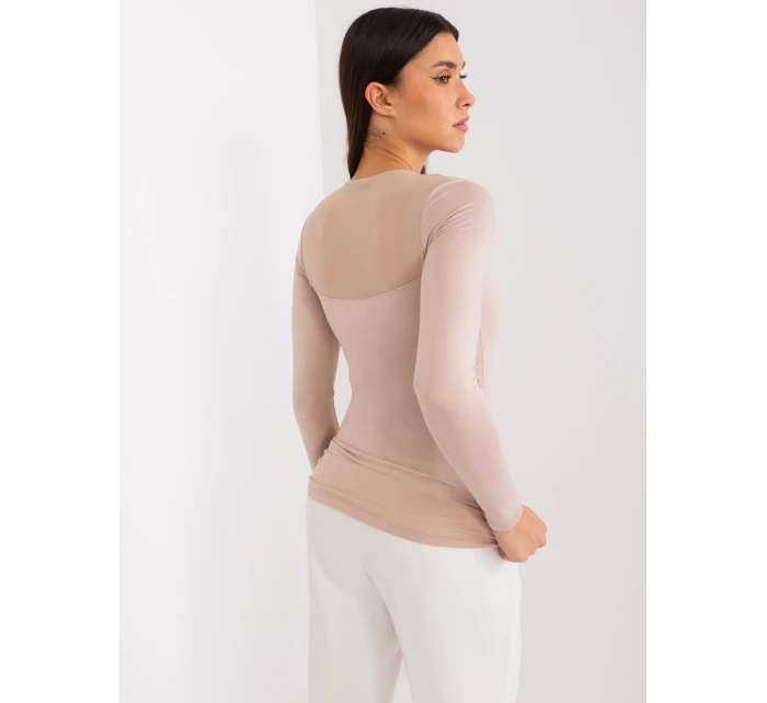 Bluzka RV BZ model 19768918 ciemny bezowy - FPrice Bluzka RV BZ model 19768918 ciemny bezowy - FPrice