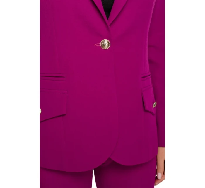 K141 Sako s dvojitým vreckom a klopou - rubínové K141 Sako s dvojitým vreckom a klopou - rubínové