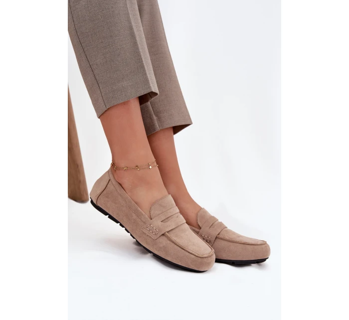 Dámske mokasíny s plochou podrážkou Roseline - béžové