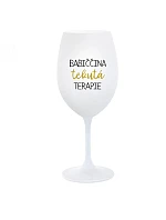 BABIČČINA TEKUTÁ TERAPIE - bílá  sklenice na víno 350 ml