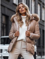 Dámská prošívaná zimní bunda light beige Dstreet model 21971465 - FashionStreet