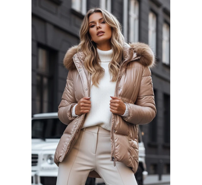 Dámská prošívaná zimní bunda light beige Dstreet model 21971465 - FashionStreet