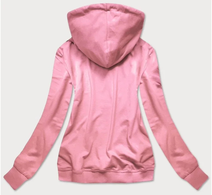 Dámska športová mikina vo špinavo ružovej farbe s kapucňou (N4596)