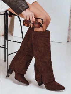 Dámské semišové kovbojské boty hnědé Dstreet model 21995212 - FashionStreet