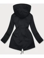 Tenká černá bunda parka s ozdobným lemováním model 18160247 - J.STYLE