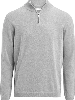 Unisex svetr s 1/4 zipem grey melange model 22460728 - James Harvest