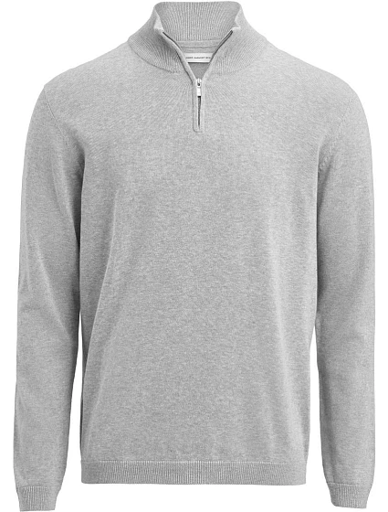 James Harvest Ashland Halfzip Unisex sveter s 1/4 zipsom 62.2515 šedá melírovaná