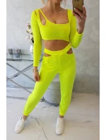 Súprava s blúzkou top žltá neónová