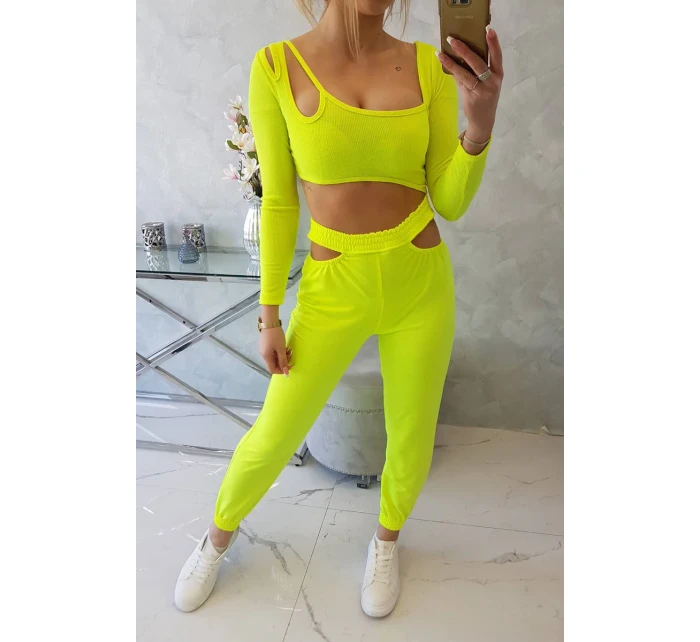 Súprava s blúzkou top žltá neónová