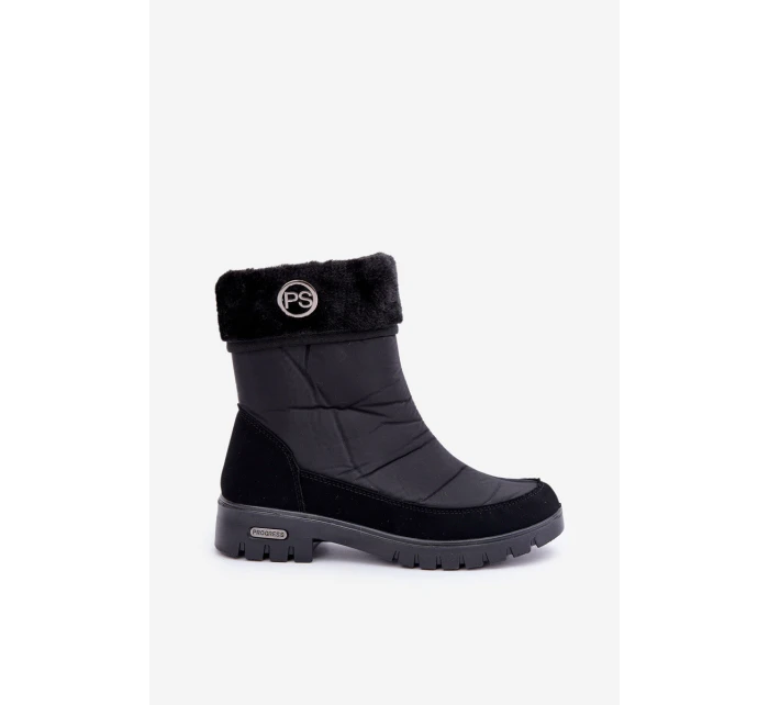 Damskie Modne Ocieplane Śniegowce Progress PROGJ-21-13 Czarne Damskie Modne Ocieplane Śniegowce Progress PROGJ-21-13 Czarne