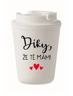 ĎAKUJEM, ŽE ŤA MÁM! - biely termohrnček 300 ml