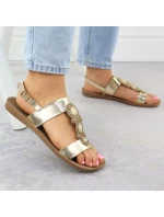 Dámské ploché sandály se zlatou ozdobou model 21905013 - FILIPPO