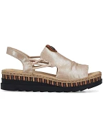 Dámske zlaté sandále na klinoch Rieker V7972-60