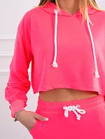 Súprava blúzky a sukne ružová neónová