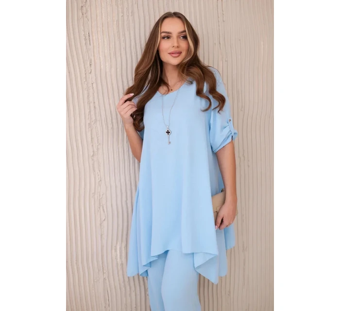 Súprava blúzka + nohavice s príveskom modrá Súprava blúzka + nohavice s príveskom modrá