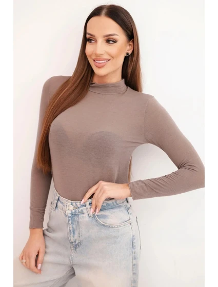 Dámska kašmírová blúzka s jemným rolákom a dlhými rukávmi fango