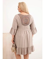 Dámske plus size viskózové šaty s čipkovaným lemom Fango