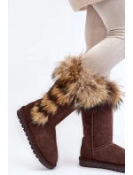 Damskie Botki Śniegowce Ocieplane Zamszowe Brązowe Balvin Damskie Botki Śniegowce Ocieplane Zamszowe Brązowe Balvin